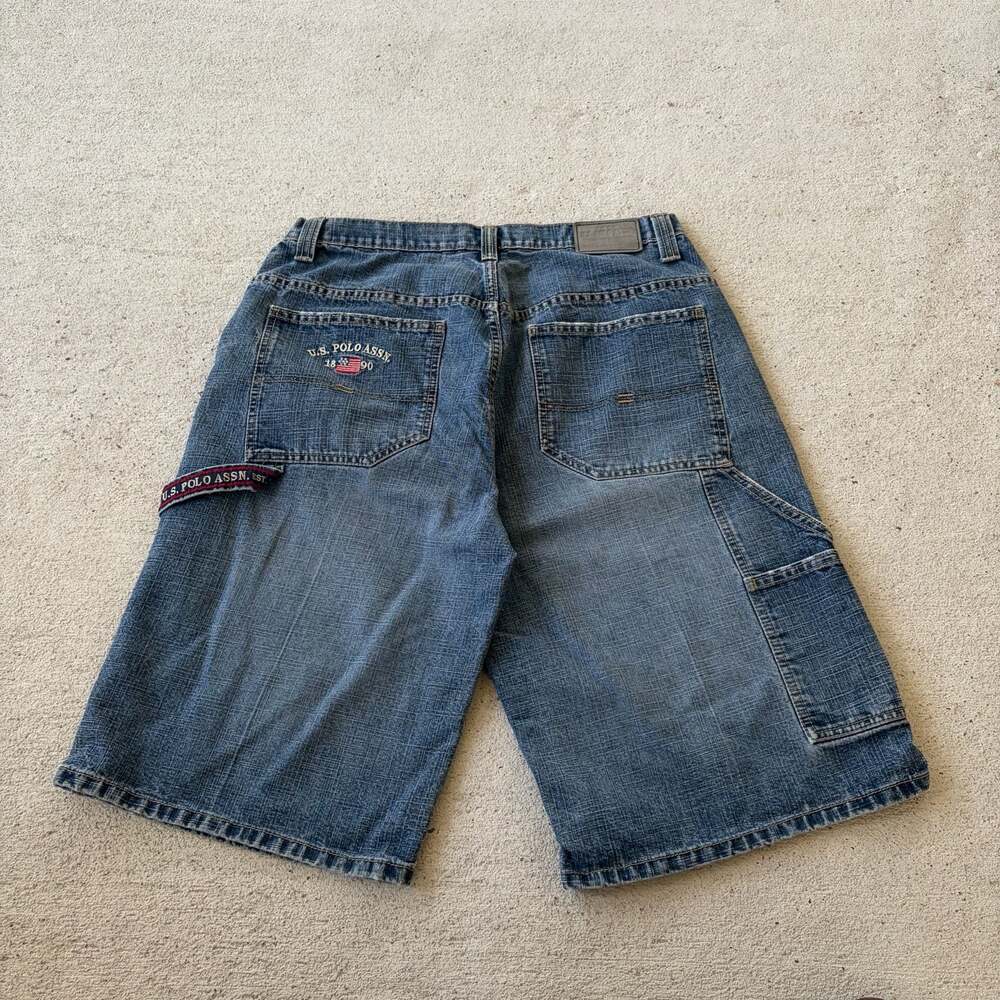 U.S. Polo Assn. Vintage Y2K Baggy Carpenter Denim Jorts Shorts 34
